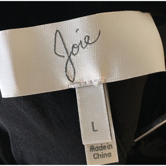 Joie Pants Women's Size Large Black Silk Blend Velvet Drawstring Waist - Picture 5 of 6